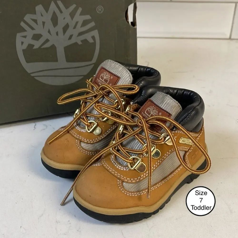 [TB015845] TODDLER TIMBERLAND FIELD BOOT WHEAT NUBUCK TB7 Size 7 Toddler